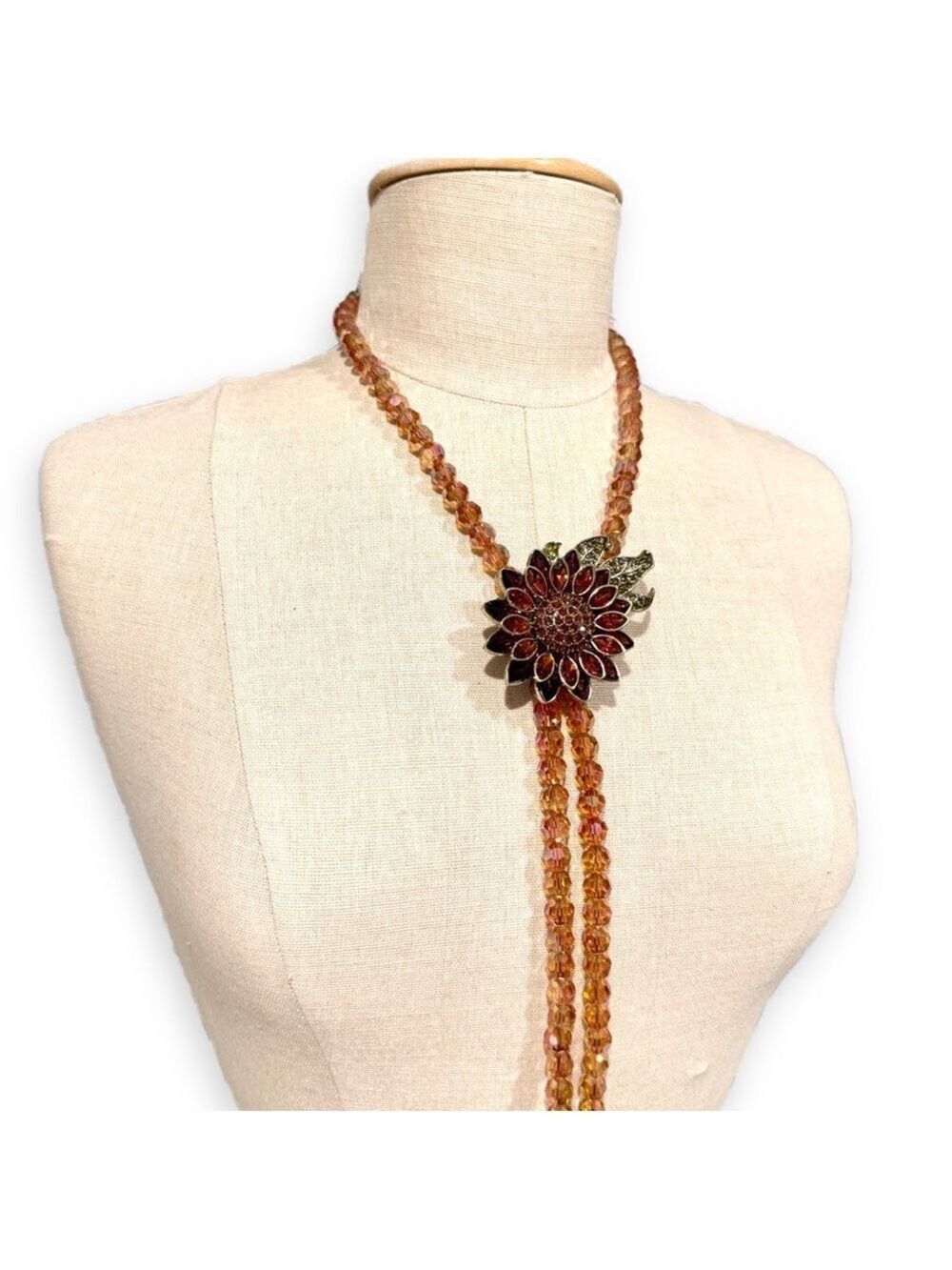 BOHO LUXE | Golden Sunflower Crystal Lariat Necklace | Miss Mandy’s Exclusive - Picture 8 of 12